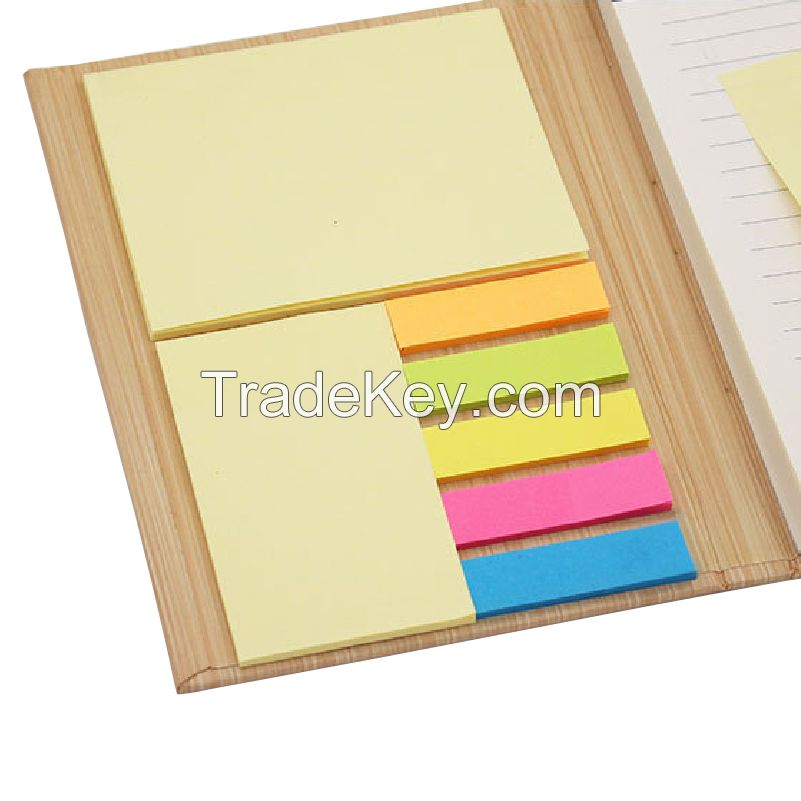 Office Supply Printed Hard Cover Sticky Notepad Set With Pen