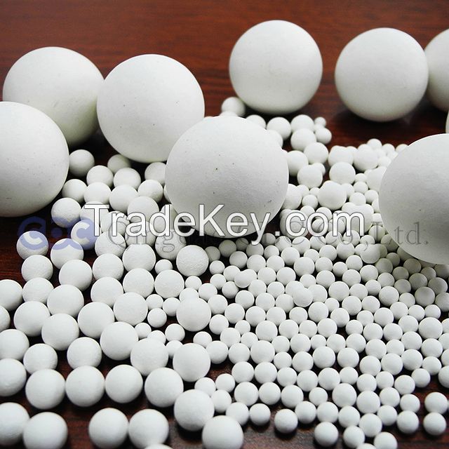 Inert ceramic balls, catalyst support media