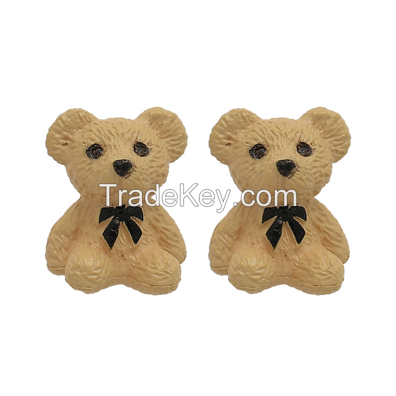 2021 new S925 silver needle Korea lovely three-dimensional Bear Earrings girl heart simple cartoon Earrings Jewelry