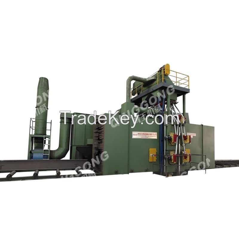 Roller conveyor type shot blasting machine