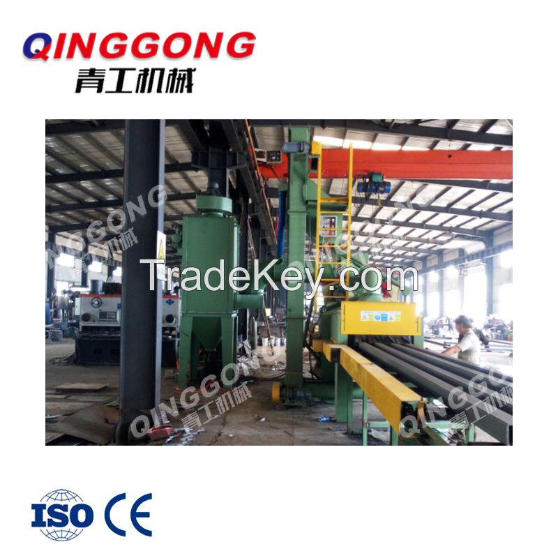 Roller conveyor type shot blasting machine