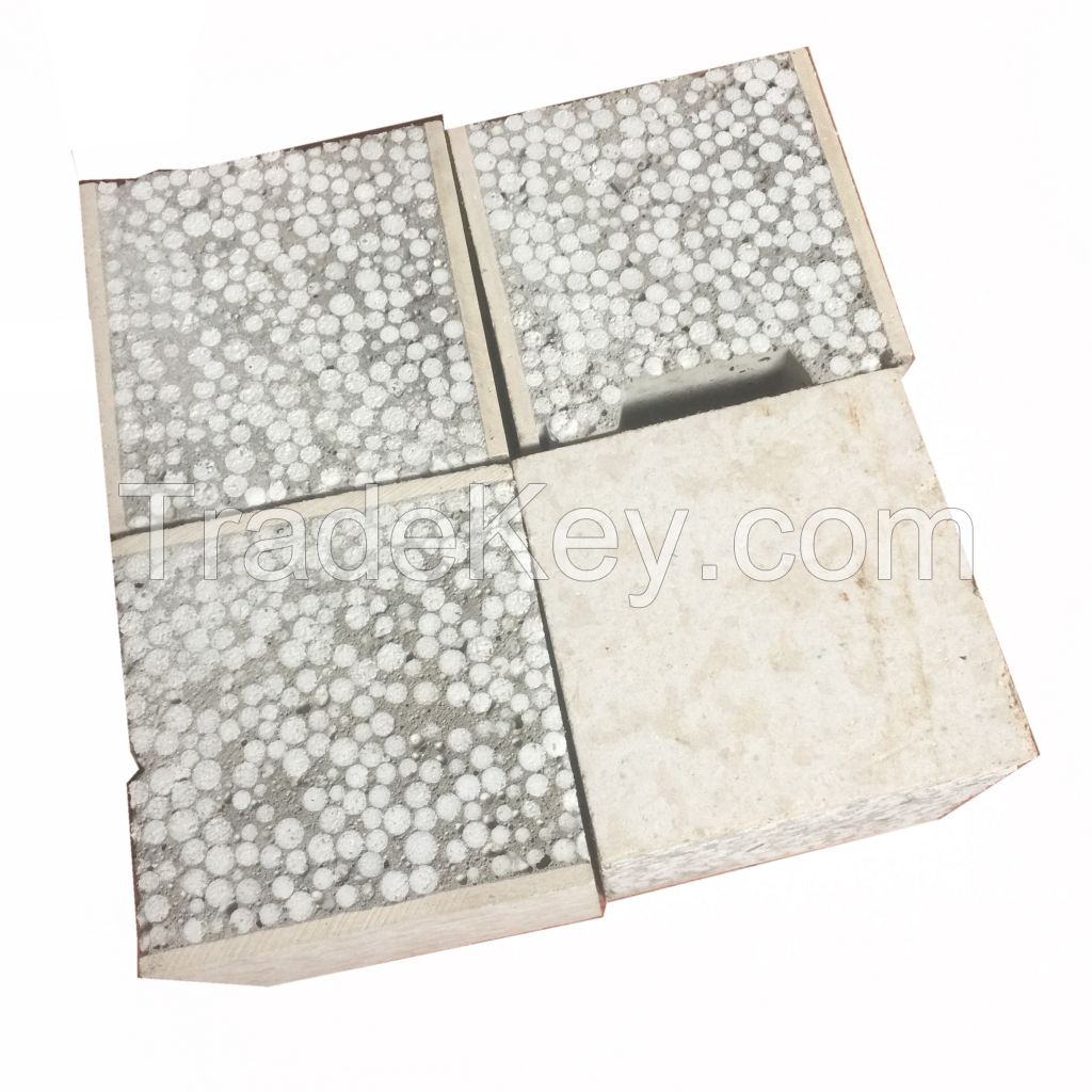 Lightweight Strong Insulation Fiber Cement EPS Sandwich Panel for Building / Making Exterior Wall