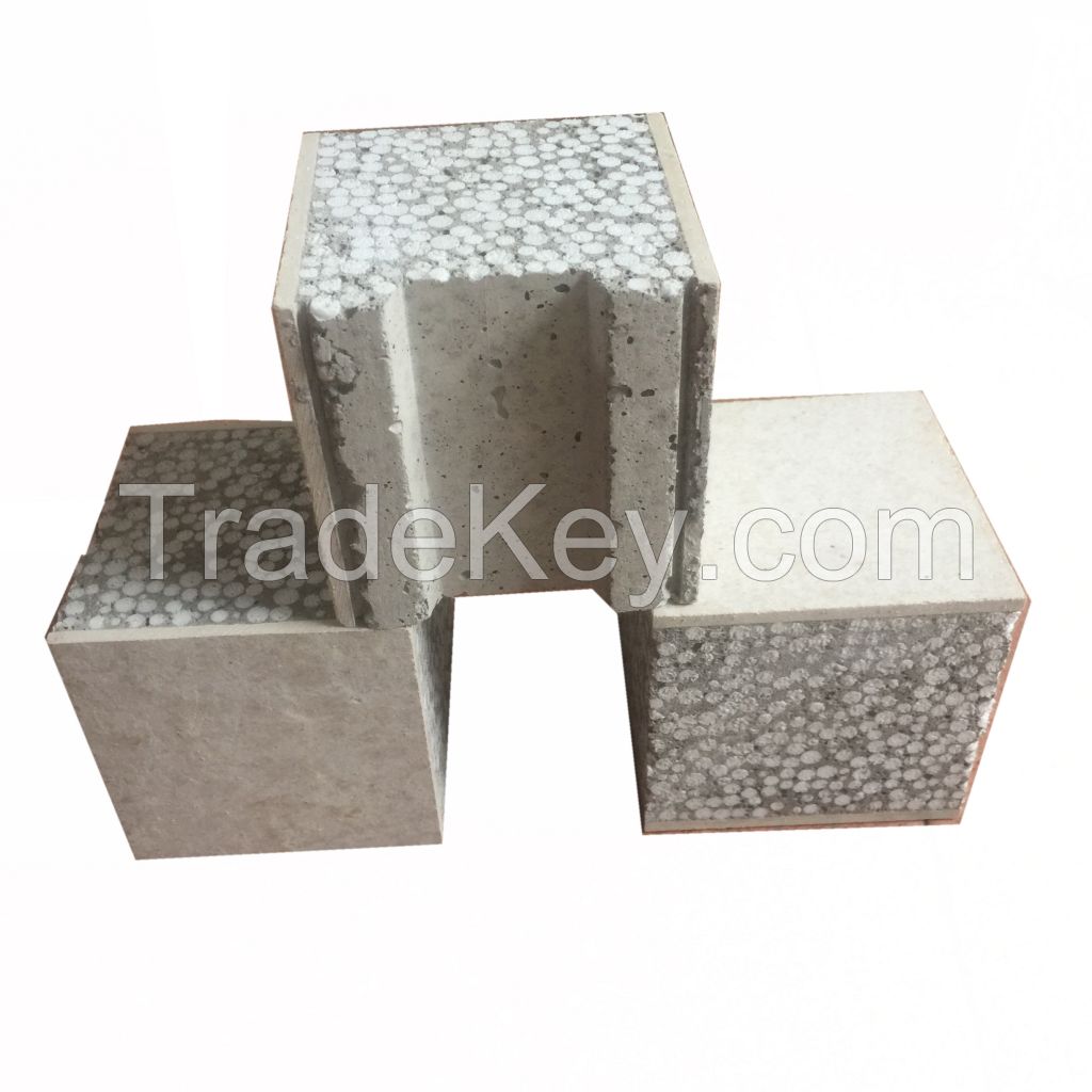 Lightweight Strong Insulation Fiber Cement EPS Sandwich Panel for Building / Making Exterior Wall