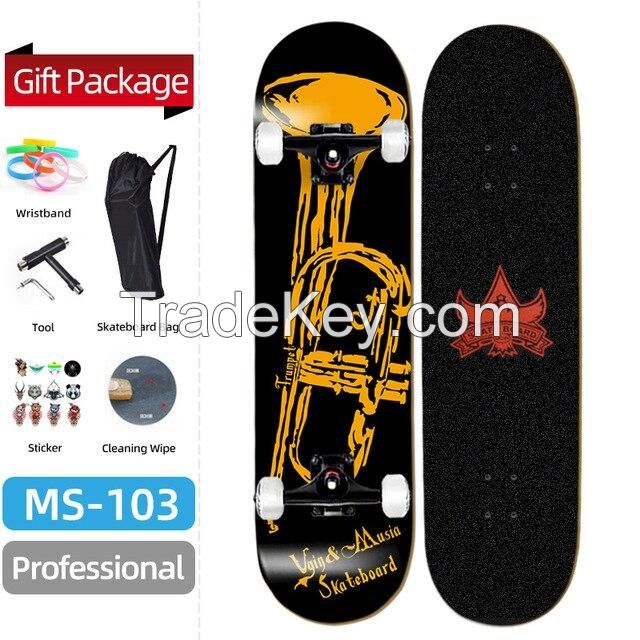 Wholesale China Complete Blank Canadian Maple Wood Skateboard for Adult Beginner Dancing Freestyle