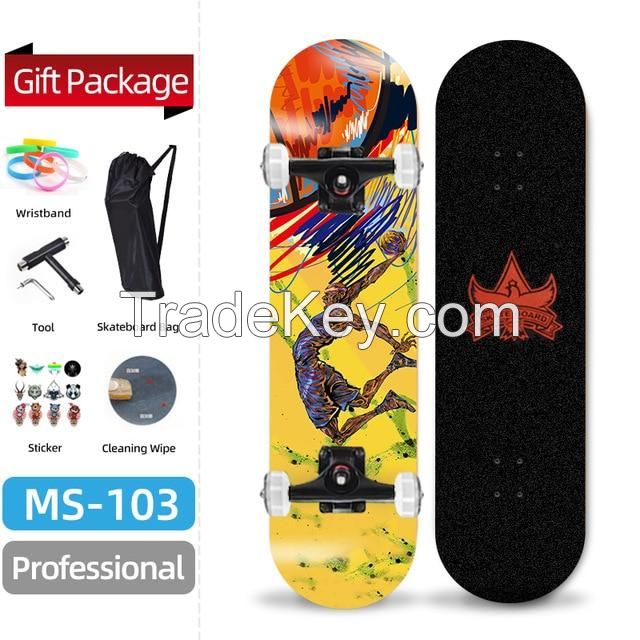 31 Inch Double Rocker Skateboard Freestyle Skaeborades Low Price