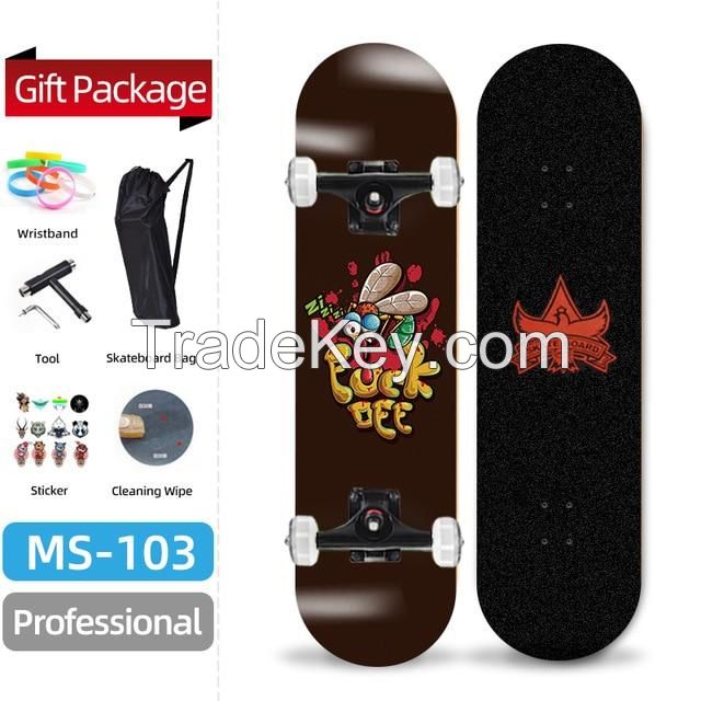 31 Inch Double Rocker Skateboard Freestyle Skaeborades Low Price