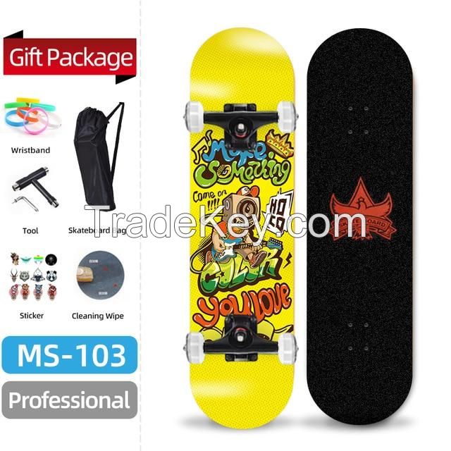 2020 New Design 7ply PU Wheels Cheap Skateboard for Kids Adults in Stock