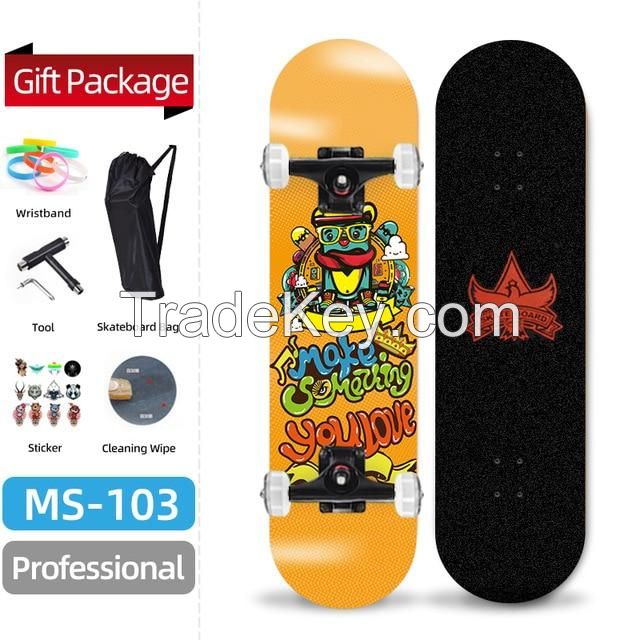 Factory manufacturer Best Sale Wholesale 7 Ply Russian Maple Skateboard