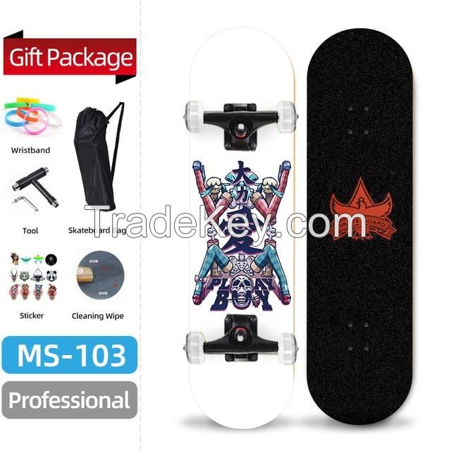 Wholesale China Complete Blank Canadian Maple Wood Skateboard for Adult Beginner Dancing Freestyle