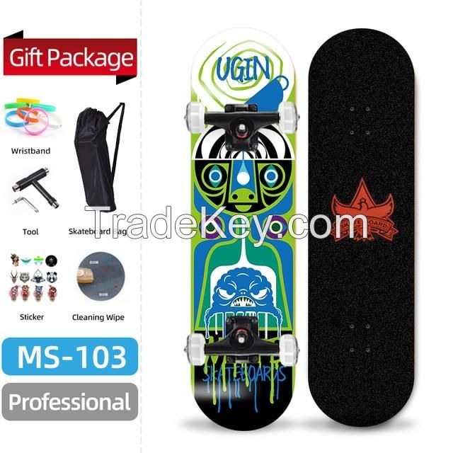 31 Inch Double Rocker Skateboard Freestyle Skaeborades Low Price