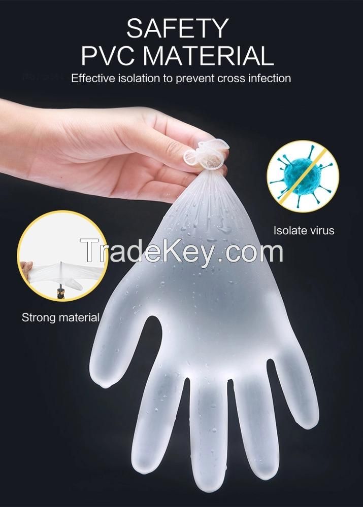 Disposable Powder and Powder Free PVC Gloves for Beauty/Nail/Hair