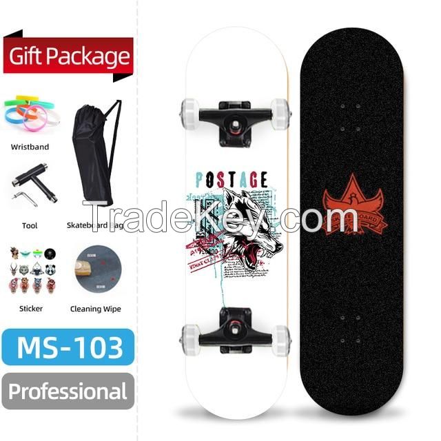 Intermediate Professional Introductory Four-Wheeled Skateboards Adult Skateboards for Men and Women Hip-Hop Skate