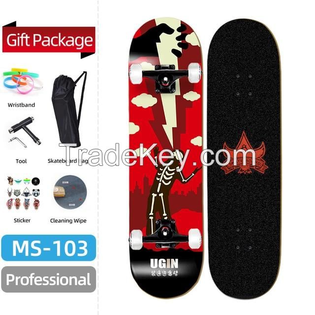 Intermediate Professional Introductory Four-Wheeled Skateboards Adult Skateboards for Men and Women Hip-Hop Skate