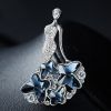 925 sterling silver brooches with top CZ and white rhodium plated