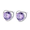 pendant and earrings jewelry sets with AAA  amethyst CZ and rhodium plated