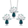 rose gold fine jewelry sets tree of life emerald pendant and earrings