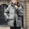 OEM Custom Logo shiny mens down coat winter goose duck down puffer jac