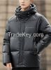 OEM Custom Logo shiny mens down coat winter goose duck down puffer jac