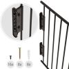 Fireplace Fence Hearth Guard for Baby Pet  Metal Fire Gate  Fireguard 5 Sides(Black)