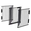 Fireplace Fence Hearth Guard for Baby Pet  Metal Fire Gate  Fireguard 5 Sides(Black)