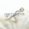 Blank Pendant Base Zircon Paved White Shell Flower Pendant Findings 925 Sterling Silver