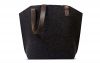 Felt tote bag with leather handle