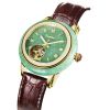 BSCI watch factory automatic movement skeleton jade watch for couple