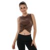 Ladies loose sleeveless yoga top without chest pad