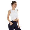 Ladies loose sleeveless yoga top without chest pad