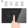 US EU Smart Wifi Wall Touch Switch 1/2/3 Gang Glass Panel light Switch Black/white smart home 