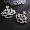 Crystal crown brooch pins