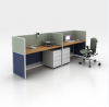 Customized T3 series used 32mm thickness aluminum partitions modular single side office cubicle 2 person workstation