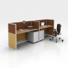 Customized T3 series used 32mm thickness aluminum partitions modular single side office cubicle 2 person workstation