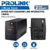 PROLiNK 1200VA Super Fast Charging Line Interactive Series UPS with built in AVR 140-300VAC Power Backup for Computer / Modem / Router / Network Equipment / CCTV PRO851SFC