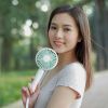 Lightweight portable cordless hand held jane eyre rechargeable aromatherapy fan with base