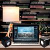 Lingzhi 1 Pair Mini Portable USB Wired Computer Speakers Audio Music Player Square Speaker Compact 3.5mm Jack Laptop Computer