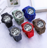 Waterproof children's electronic watch female trend matcha green watch luminous chronograph multi-function watch gift