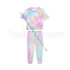 2021 Summer Children Kids Boy Girls Cotton Tie Dye Pajama Set