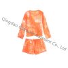 2021 Tie Dye Sleepwear Women Men Cotton Soft Long Sleeve Tops And Shorts Pajama Set