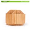 Bamboo Rotating Makeup Organizer, Multi-Function Makeup Organizer 360-degree Rotating with 7 Sections Large Capacity Cosmetic St