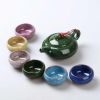 5ãWholesale Colorful Iced Crack Porcelain Tea Set 7/Pic Suit for Kung Fu Tea