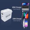 Support UK EU US Plug Small 65W Type-c USB A PD 3.0 Quick Fast GaN Travel Charger laptop chargers