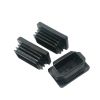 Black Rectangle Square Round Tubing Insert PE Plastic Ribbed Insert Universal Inside End cap for Tubing sign-posts and fences