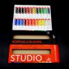 Acrylic Paint Set Craft Canvas Board Professional Painting Kit School Art 24 Colors Acrylic Paint