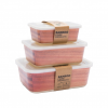 OEM approved rectangular custom airtight reusable biodegradable stackable bamboo fiber food storage container set with lid