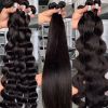 Wholesale Cuticle Aligned Straight Virgin Hair Bundles Vendor Body Wave Human Hair Extension With Lace Frontal Closure