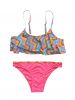 custom logo kids girls swimming tankini two piece bikinii set with frill at top