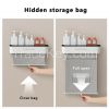 Warm Wood Shower Caddy Adhesive Bathroom Shelf Organizer Wall Mounted