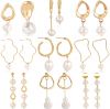 Cross border retro imitation natural fresh water simple pearl shaped earrings Baroque Pearl Earrings female Pearl Earrings