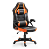 Factory Direct Sale Comfortable Big Size Wide Seat Height Adjustable Swivel Black Orange Leather Office Chair Gaming Chair